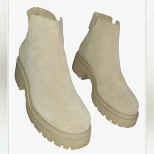 Retro Y2K Moto 11 Rider Suede Lugsole Platform Round Toe Ankle Chelsea Hipster